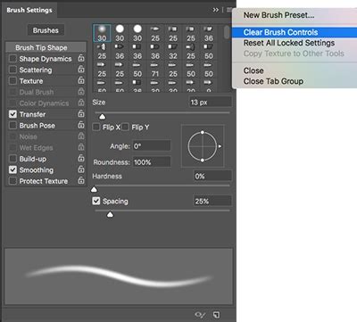 Photoshop Brush Settings Panel showing Spacing slider