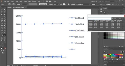 Adobe Illustrator Line Graph Tool interface