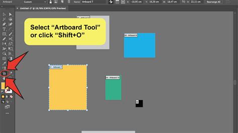 Illustrator Artboard panel with Rearrange Artboards button highlighted