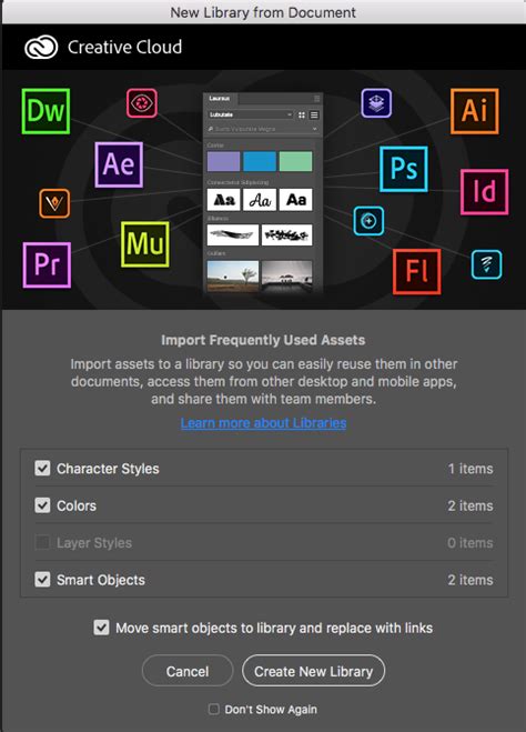 Creative Cloud Libraries panel in Photoshop