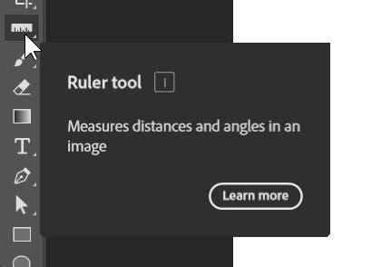 Illustration of Photoshop's Ruler Tool icon in the toolbar