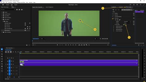 Screenshot of Premiere Pro's Ultra Key effect with the eyedropper tool highlighted