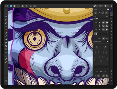 Affinity Designer interface on iPad