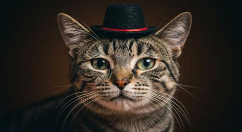 a humorous photoshop edit of a cat wearing a tiny hat
