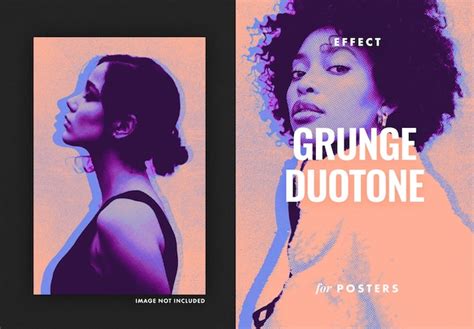 Illustration of a duotone effect applied to a portrait