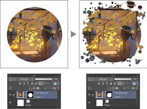 Illustration of a layer mask hiding parts of an image