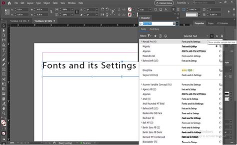 Adobe Fonts integration in InDesign