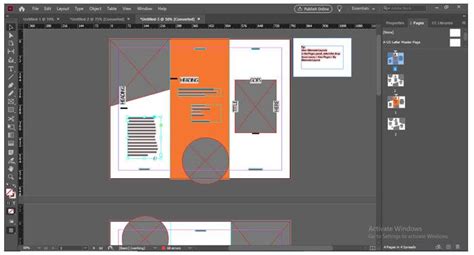 InDesign template library within the software