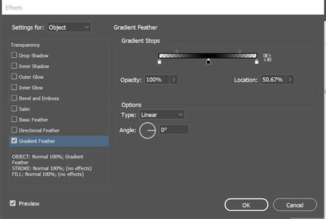 InDesign Gradient Feather tool in action on a shape