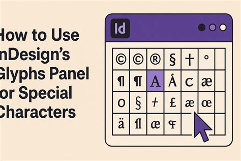 Screenshot of InDesign Glyphs panel