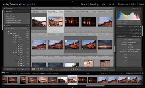 Lightroom Library module showing the Keywording panel