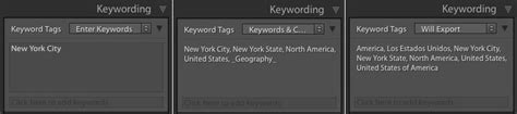 Hierarchical keyword structure example in Lightroom