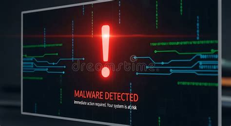 Illustration of a computer screen displaying a warning about malware