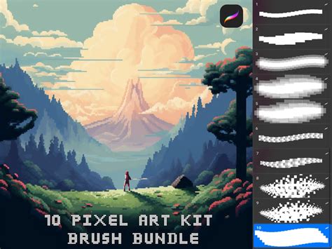 Procreate pixel art brush example
