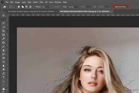 Feathering mask edges in Photoshop properties panel