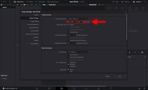 DaVinci Resolve Bitrate Settings Example