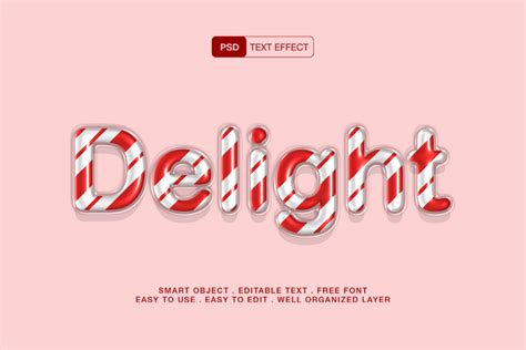 Example of a candy cane text effect in Photoshop