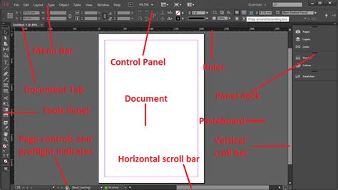 InDesign workspace with Hyperlinks panel open