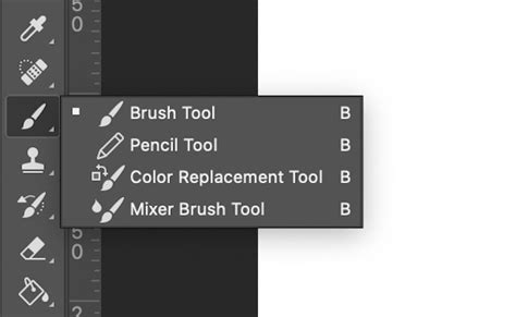 Photoshop Brush Tool icon in the toolbar