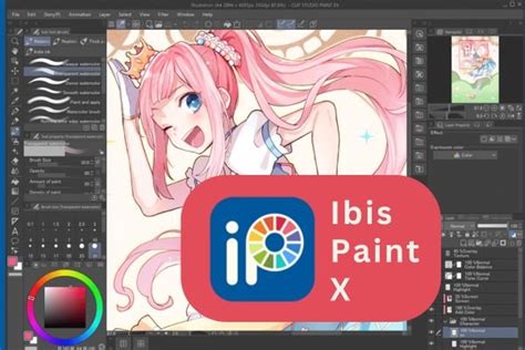 Illustration of the Ibis Paint X app interface on a tablet