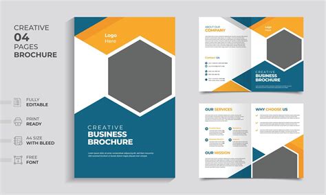 A collection of professional business brochure designs with geometric elements