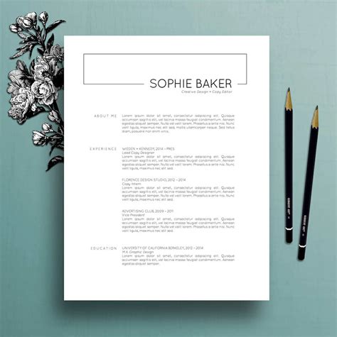 A minimalist resume design with clean lines and typography