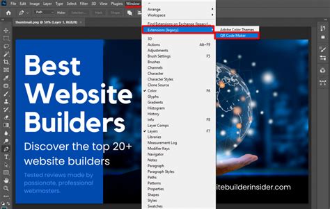 Photoshop extensions interface example