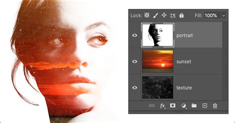 Example of a Photoshop document with multiple colored layers, some blurred