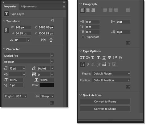 Photoshop Properties panel showing shape transformation and appearance options