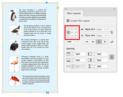 InDesign Flex Layout example