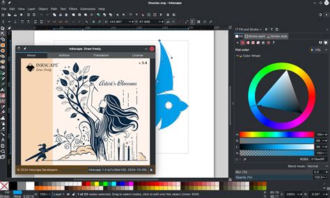 Inkscape interface showing vector editing tools