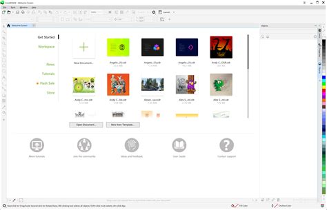 CorelDRAW interface with CDR file open