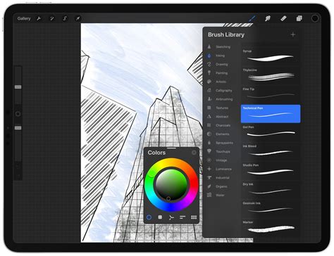 iPad Pro display with Procreate interface
