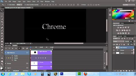 Photoshop interface with animation timeline visible