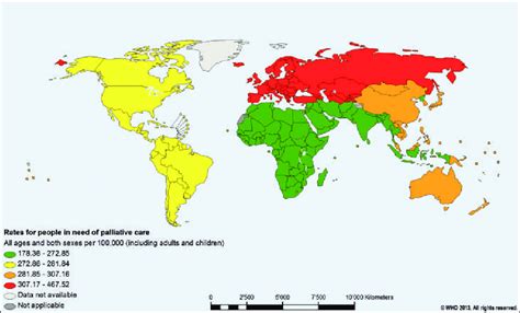 World map showing distribution of software