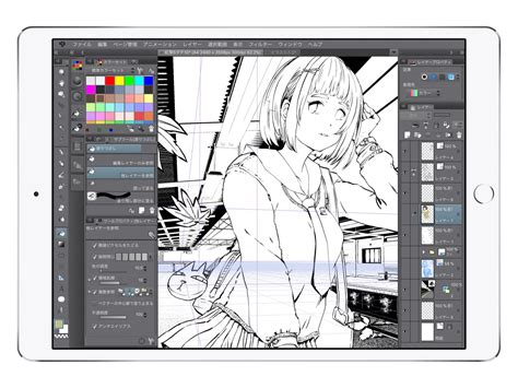 Clip Studio Paint running on an iPad