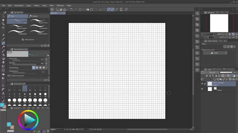 Clip Studio Paint grid settings for 1x1 pixel grid