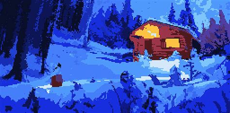 Final rendered pixel art environment in Clip Studio Paint