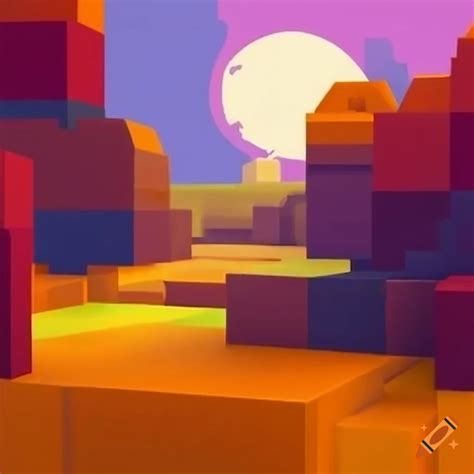 Adding blocky details to the initial snow landscape sketch