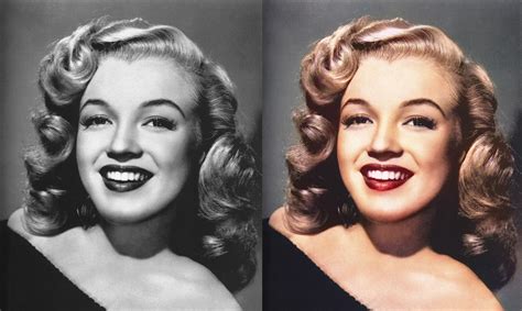 Before and after colorization of a black and white photo