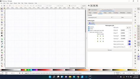 Inkscape drawing with grid lines visible and a rectangle snapping to the grid