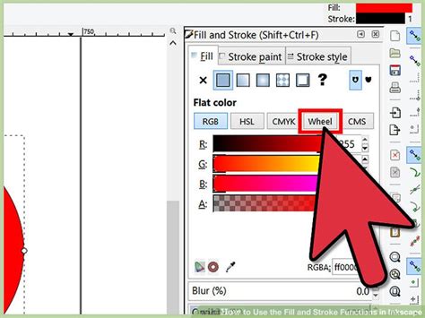 Inkscape Fill and Contour dialog showing options for fill color, stroke paint, and stroke style