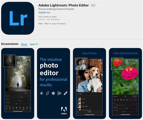 Adobe Lightroom interface on a mobile device