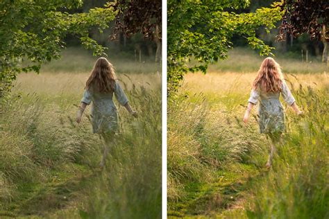 Side-by-side comparison of a photo before and after Lightroom editing