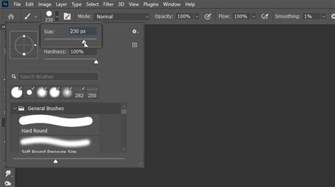 Krita's brush settings panel showing opacity and size sliders