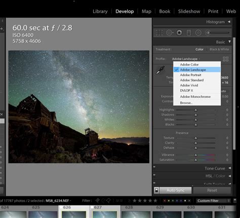 Lightroom Develop Module Basic Panel with Temperature Slider Highlighted