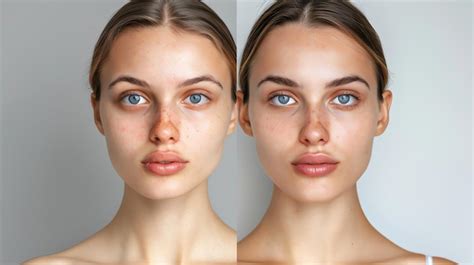 Before and after comparison of a portrait with Dodge and Burn applied