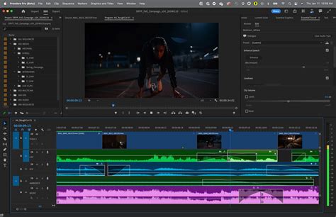 Video editing software interface