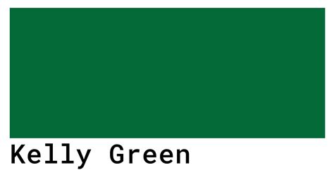 Kelly green color swatch with CMYK and RGB values