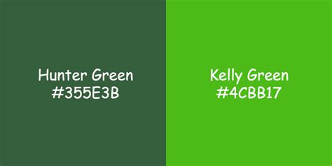 Comparison of Kelly Green and Hunter Green
